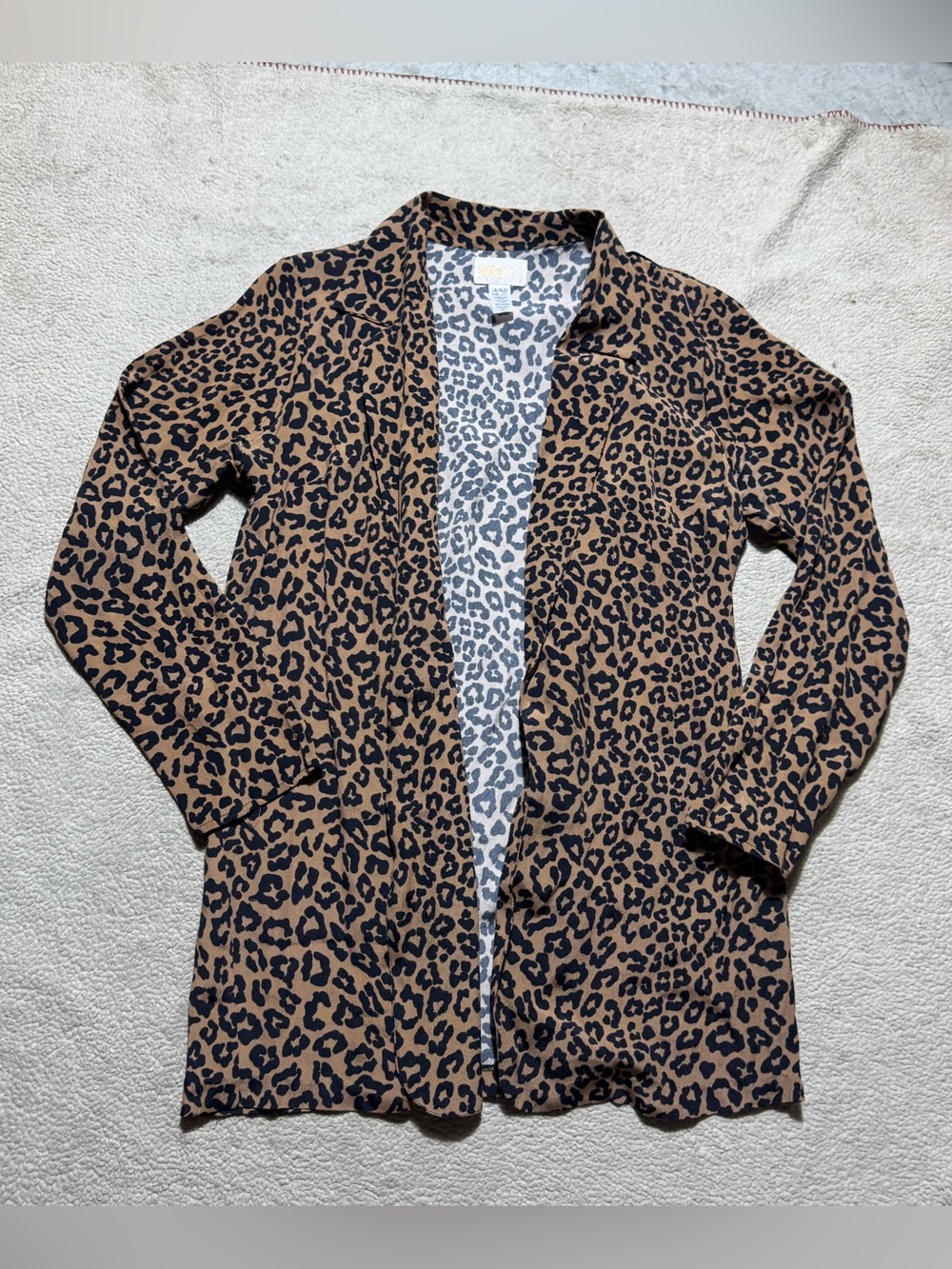 Beach Riot Cardigan Cover Up Womens Large Cheetah Print Open Front Long Sleeve
